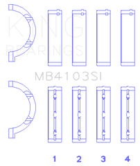 King Engine Bearings - King Engine Bearings Chrysler 197 (Size +0.50mm) Main Bearing Set - Demon Performance