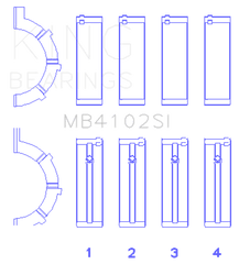 King Engine Bearings - King Engine Bearings Chrysler 226 (3.7L) (Size +0.25mm) Main Bearing Set - Demon Performance