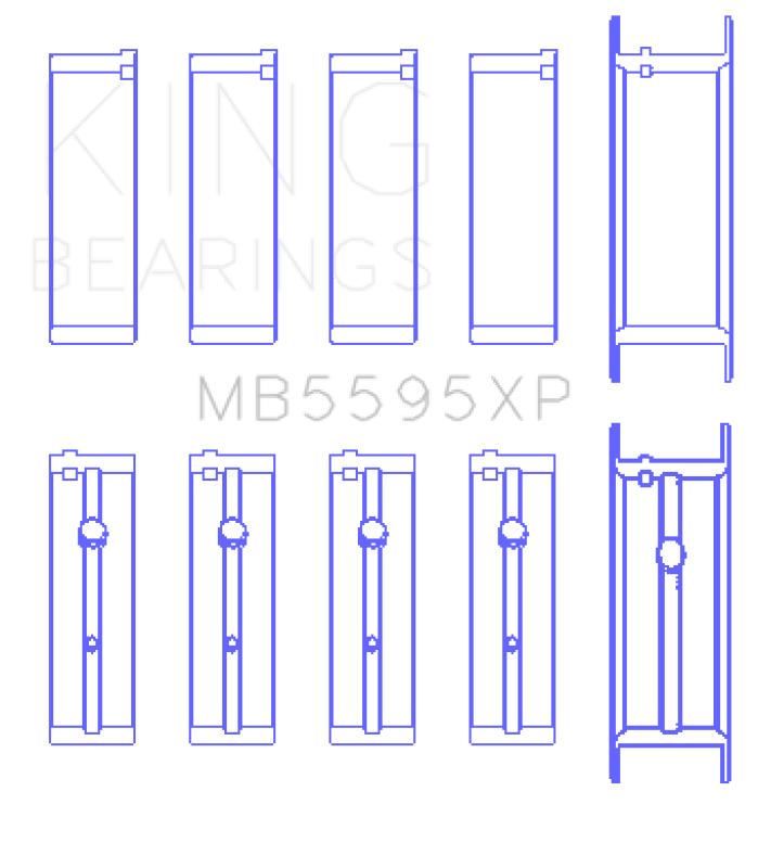 King Engine Bearings - King Engine Bearings Nissan KA - 24DE Performance Main Bearing Set - Size +0.25mm - Demon Performance