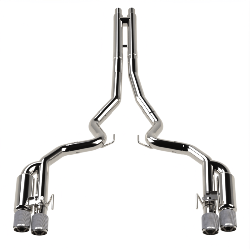 Kooks Headers - Kooks 18 - 24 Ford Mustang GT 5.0 3in. Valved Shotgun Cat - Back Exhaust - Carbon Tips - Demon Performance