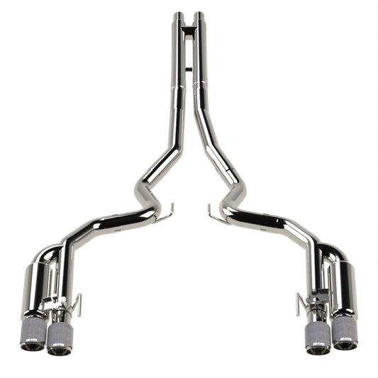 Kooks Headers - Kooks 18 - 24 Ford Mustang GT 5.0 3in. Valved Shotgun Cat - Back Exhaust - Carbon Tips - Demon Performance