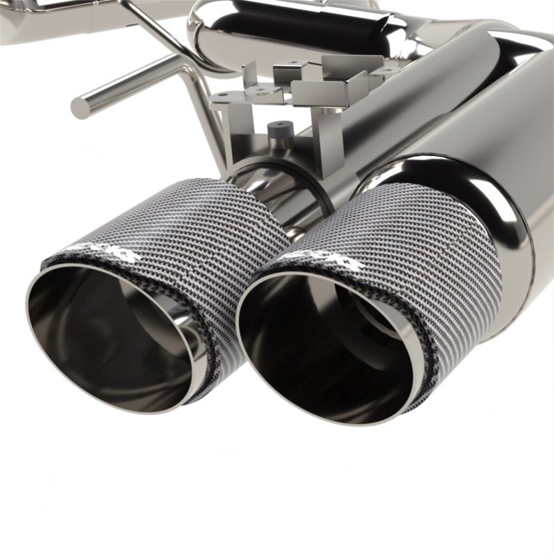 Kooks Headers - Kooks 18 - 24 Ford Mustang GT 5.0 3in. Valved Shotgun Cat - Back Exhaust - Carbon Tips - Demon Performance