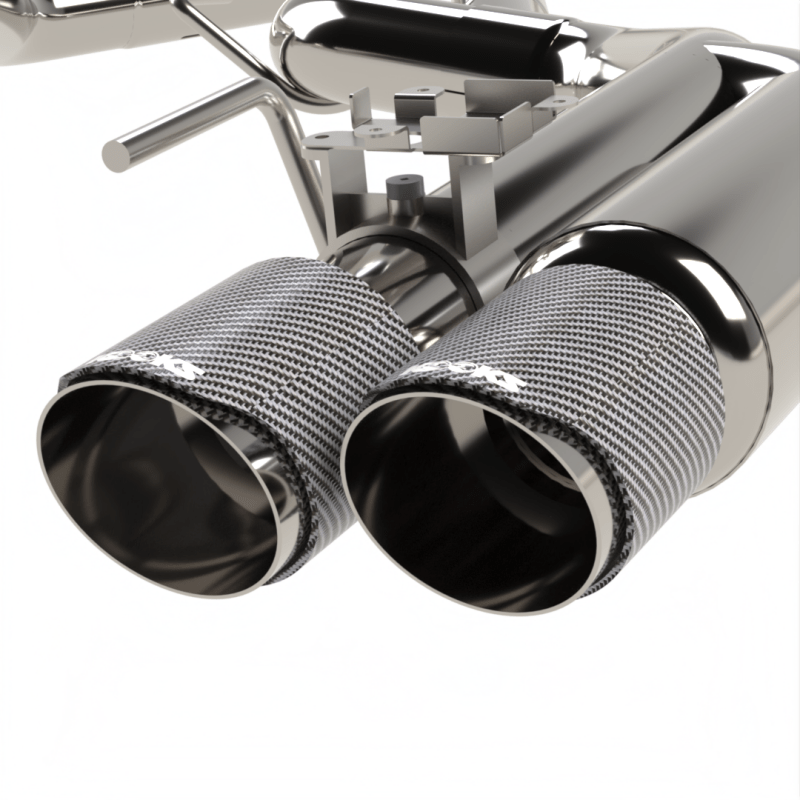 Kooks Headers - Kooks 18 - 24 Ford Mustang GT 5.0 3in. Valved Shotgun Cat - Back Exhaust - Carbon Tips - Demon Performance