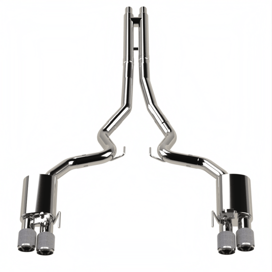 Kooks Headers - Kooks 18 - 24 Ford Mustang GT 5.0 3in. Valved Touring Cat - Back Exhaust - Carbon Tips - Demon Performance