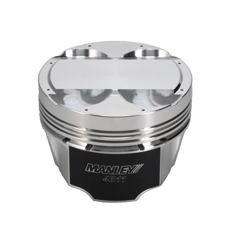 Manley Performance - Manley Mitsubishi 4B11 86.5mm Bore 10.0:1 CR +2cc Dome Turbo Tuff Piston Set w/ Rings - Demon Performance
