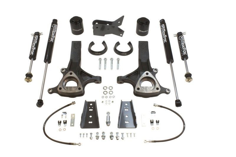 Maxtrac - MaxTrac 09 - 18 RAM 1500 2WD 6.5in/4in Spindle & Spacer Value Lift Kit w/MaxTrac Shocks - Demon Performance