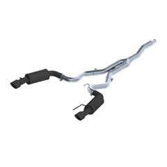 MBRP - MBRP 15 - 18 Ford Mustang EcoBoost 2.3L Black 3in Cat Back Dual Split Rear Exit (Street Version) - Demon Performance