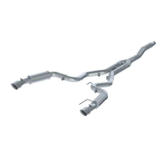 MBRP - MBRP 15 - 18 Ford Mustang EcoBoost 2.3L T409 3in Cat Back Dual Split Rear Exit (Race Version) - Demon Performance
