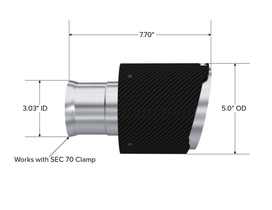 MBRP - MBRP 15 - 23 Dodge Charger 5.7L/6.2L/6.4L T304 3in ID / 5in OD Out / 8in Length Angle Cut Carbon Tip - Demon Performance