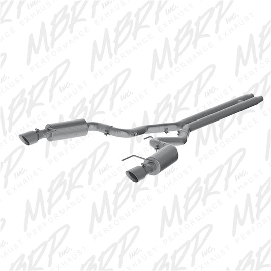 MBRP - MBRP 15 Ford Mustang GT 5.0 Convertible T409 3in Cat Back Dual Split Rear Exit (Street Version) - Demon Performance
