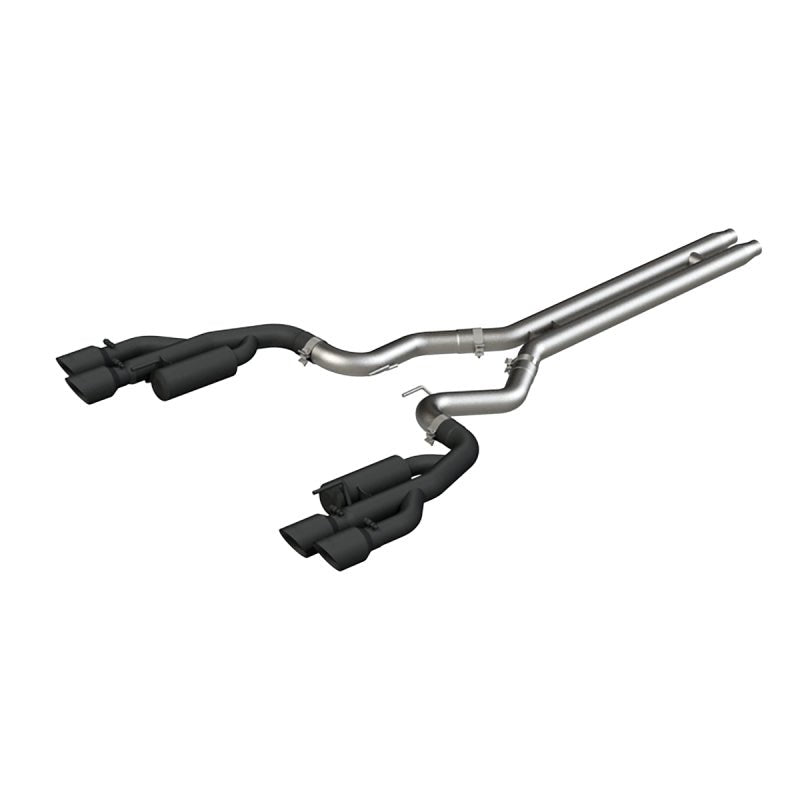 MBRP - MBRP 18 - 19 Ford Mustang GT 5.0 3in Cat Back Quad Tip Race Version - Black - Demon Performance