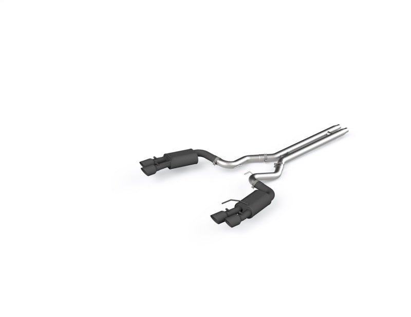 MBRP - MBRP 18 - 19 Ford Mustang GT 5.0 3in Dual Split Rear Cat Back w/ Quad 4in Dual Wall Tips - Black Coated - Demon Performance