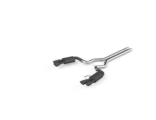 MBRP - MBRP 18 - 19 Ford Mustang GT 5.0 3in Dual Split Rear Cat Back w/ Quad 4in Dual Wall Tips - Black Coated - Demon Performance