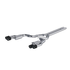 MBRP - MBRP 18 - 22 Ford Mustang GT 5L T304 SS 3in Cat - Back Dual Rear w/4in Quad Carbon Fiber Tips (Race) - Demon Performance