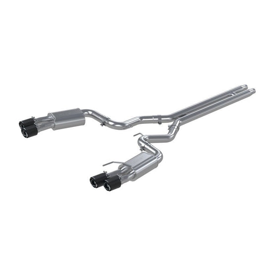 MBRP - MBRP 18 - 22 Ford Mustang GT 5L T304 SS 3in Cat - Back Dual Rear w/4in Quad Carbon Fiber Tips (Street) - Demon Performance