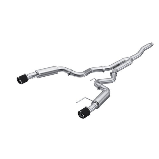 MBRP - MBRP 19 - 22 Ford Mustang 2.3 EcoBoost 3in Cat - Back Dual Split Rear w/4.5in Carbon Fiber Tips (Race) - Demon Performance