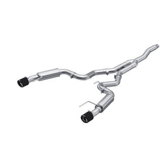MBRP - MBRP 19 - 22 Ford Mustang 2.3 EcoBoost 3in Cat - Back Dual Split Rear w/4.5in Carbon Fiber Tips (Race) - Demon Performance