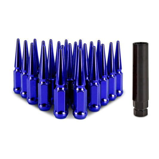 Mishimoto - Mishimoto Mishimoto Steel Spiked Lug Nuts M14 x 1.5 24pc Set Blue - Demon Performance