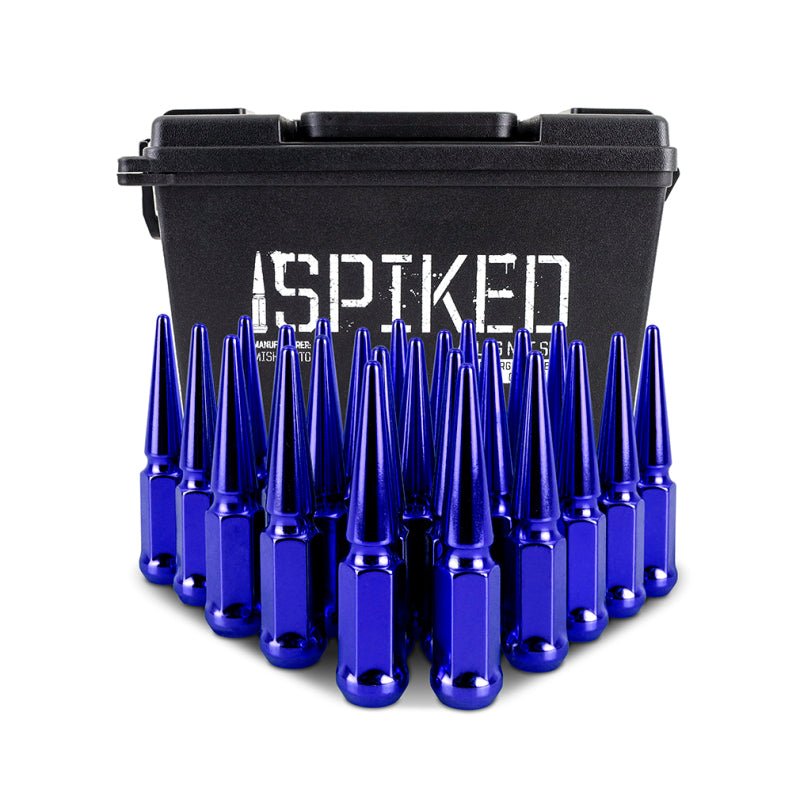 Mishimoto - Mishimoto Mishimoto Steel Spiked Lug Nuts M14 x 1.5 24pc Set Blue - Demon Performance