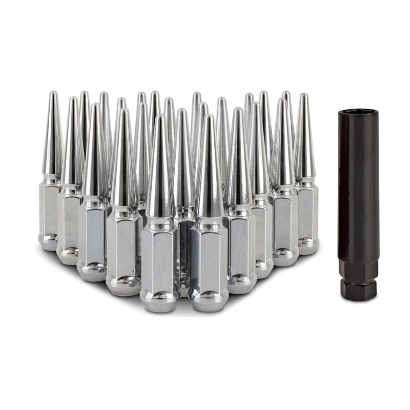 Mishimoto - Mishimoto Mishimoto Steel Spiked Lug Nuts M14 x 1.5 24pc Set Chrome - Demon Performance