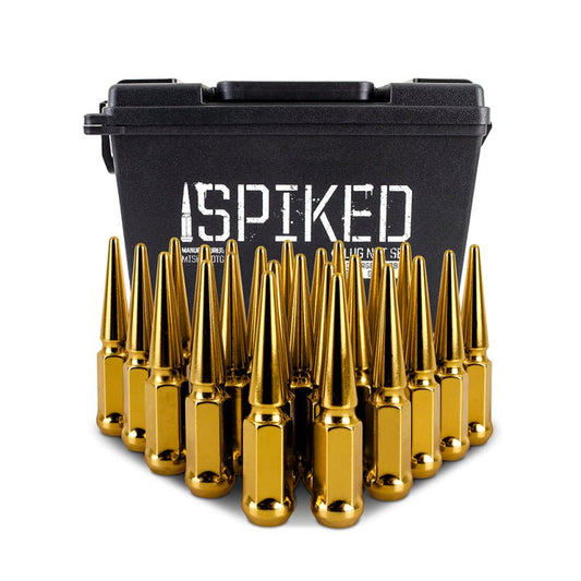 Mishimoto - Mishimoto Mishimoto Steel Spiked Lug Nuts M14 x 1.5 24pc Set Gold - Demon Performance