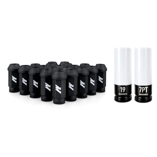 Mishimoto - Mishimoto Steel Locking Lug Nuts M14x1.5 20pc Set Black - Demon Performance