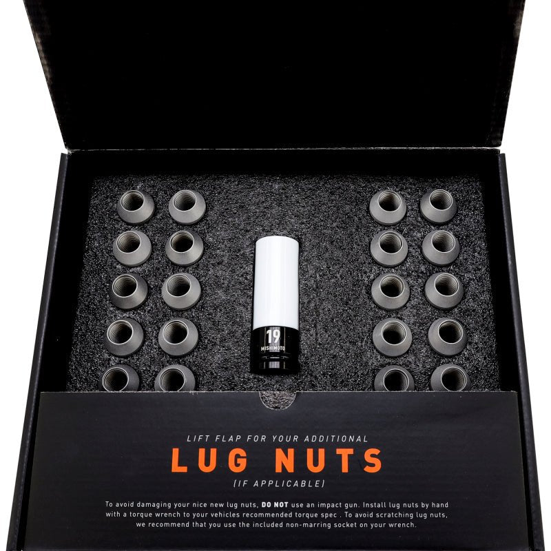 Mishimoto - Mishimoto Steel Locking Lug Nuts M14x1.5 24pc Set Black - Demon Performance
