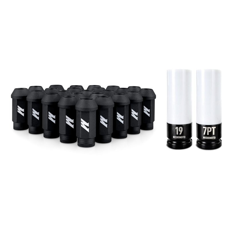 Mishimoto - Mishimoto Steel Locking Lug Nuts M14x1.5 24pc Set Black - Demon Performance