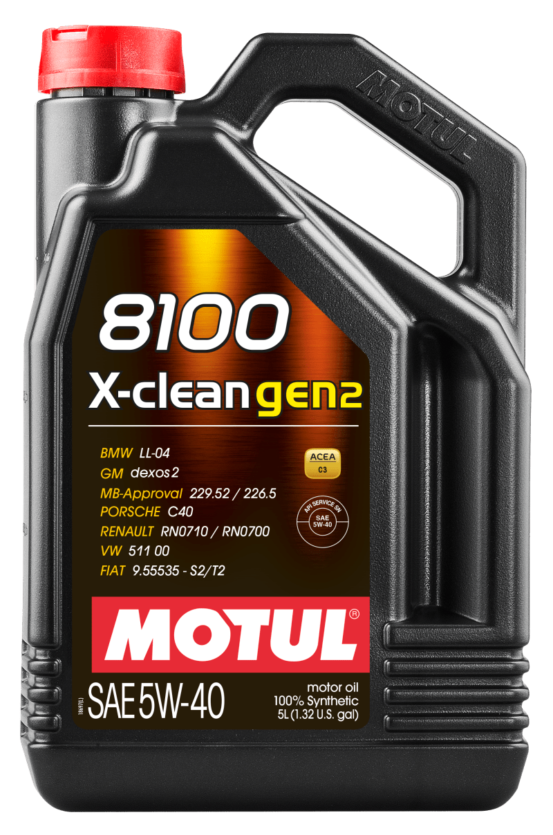 Motul - Motul 5L Synthetic Engine Oil 8100 X - CLEAN Gen 2 5W40 - Demon Performance