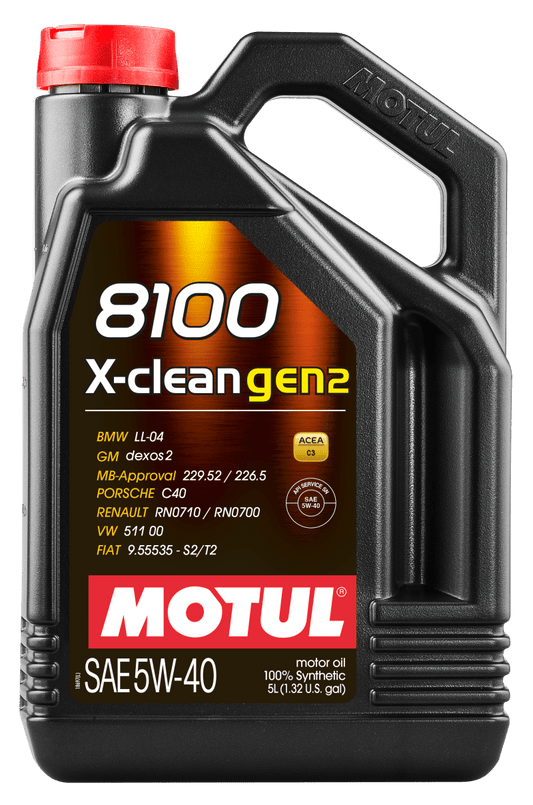 Motul - Motul 5L Synthetic Engine Oil 8100 X - CLEAN Gen 2 5W40 - Demon Performance
