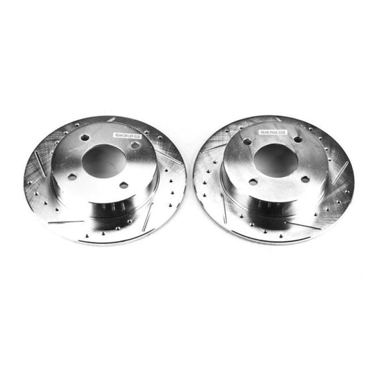PowerStop - Power Stop 89 - 98 Nissan 240SX Rear Evolution Drilled & Slotted Rotors - Pair - Demon Performance