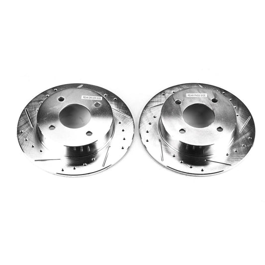 PowerStop - Power Stop 89 - 98 Nissan 240SX Rear Evolution Drilled & Slotted Rotors - Pair - Demon Performance
