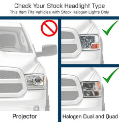 Raxiom - Raxiom 09 - 18 Dodge RAM 1500 Axial OEM Rep Headlights w/ Dual Bulb - Chrome Housing (Smoked Lens ) - Demon Performance