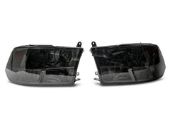Raxiom - Raxiom 09 - 18 Dodge RAM 1500 Axial OEM Rep Headlights w/ Dual Bulb - Chrome Housing (Smoked Lens ) - Demon Performance