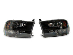 Raxiom - Raxiom 09 - 18 Dodge RAM 1500 Axial Series Euro Style Headlights w/ Dual Bulb Blk Housing (Clear Lens) - Demon Performance