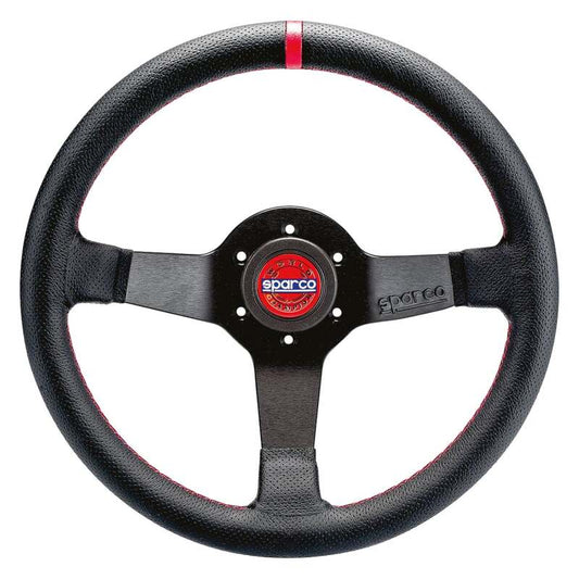 SPARCO - Sparco Steering Wheel R330 Champion Black Leather / Red Stiching - Demon Performance