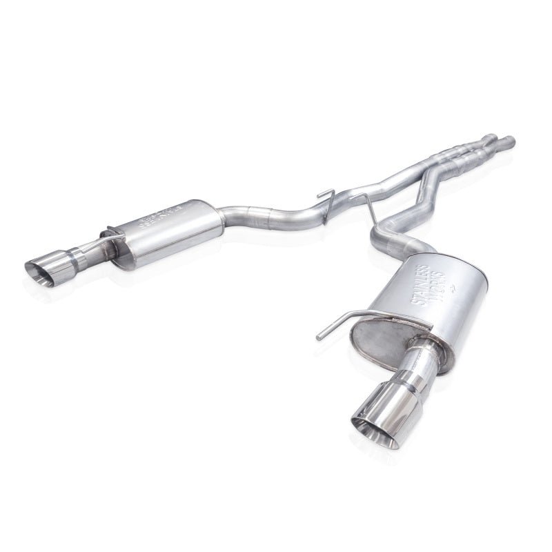 Stainless Works - Stainless Works 2024 Mustang GT Catback Dual Tips Redline Sound X-Pipe Factory Connect Exhaust - Demon Performance