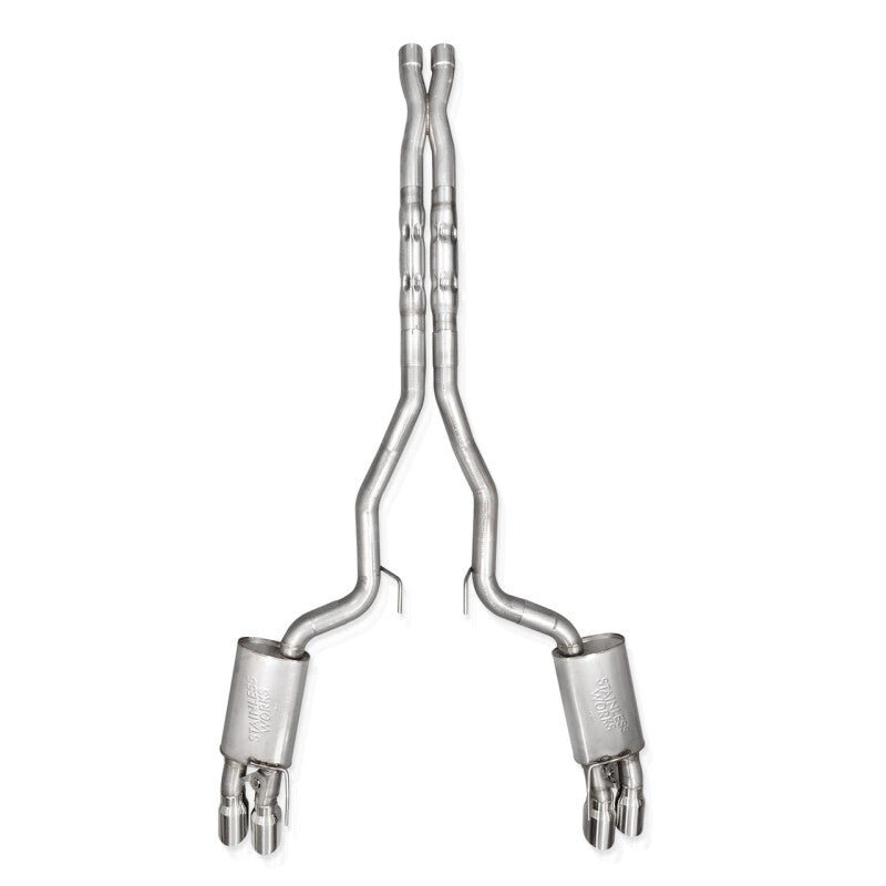 Stainless Works - Stainless Works 2024 Mustang GT Catback Quad Tips Legend Sound X-Pipe Factory Connect Exhaust - Demon Performance