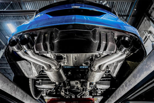 Stainless Works - Stainless Works 22-25 Cadillac CT5-V Blackwing Axleback Exhaust - Black Chrome Tips - Demon Performance