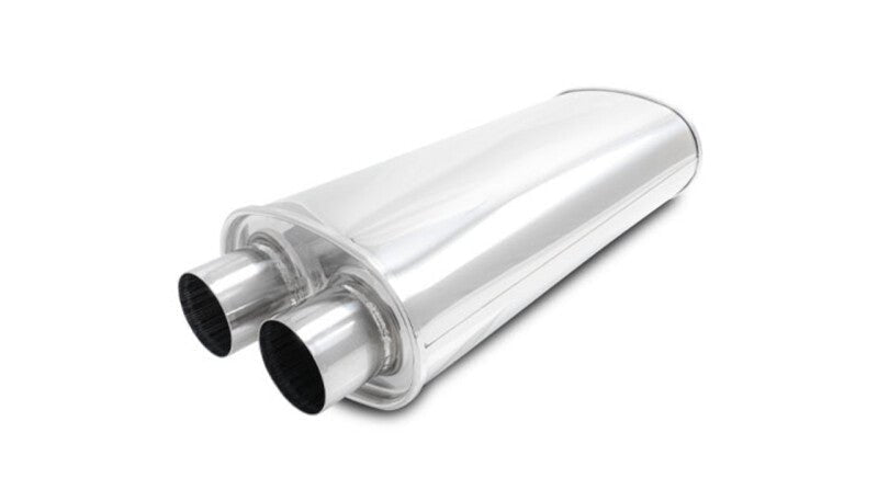 Vibrant - Vibrant Streetpower Oval Muffler 2.50in Dual Inlet/Outlet 18in Body Length - Demon Performance