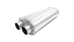Vibrant - Vibrant Streetpower Oval Muffler 2.50in Dual Inlet/Outlet 18in Body Length - Demon Performance