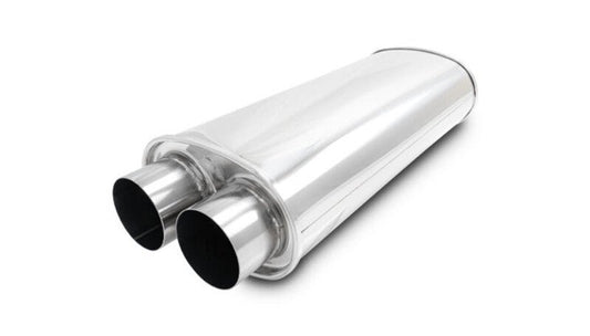 Vibrant - Vibrant Streetpower Oval Muffler 3.0in Dual Inlet/Outlet 18in Body Length - Demon Performance