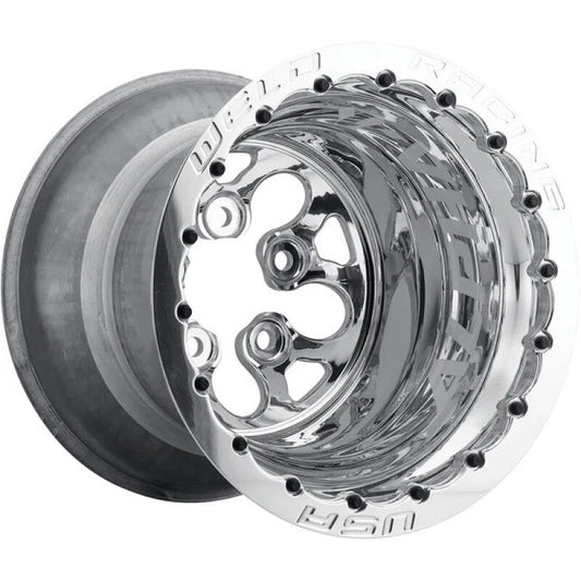 Weld - Weld Alpha-1 15x13 / 5x4.75 BP / 3in BS Polished Wheel - Double Beadlock MT - Demon Performance