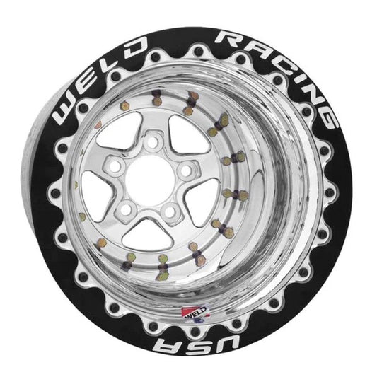 Weld - Weld Alumastar 2.0 15x12 / 5x4.5 BP / 7in. BS Polished Wheel - Black Single Bead Lock MT - Demon Performance