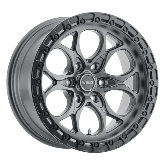 Weld - Weld Off - Road W107 18x9 Ledge 6 6x139.7 ET - 12 BS 4.51 Satin GUN / Satin BLK Ring 106.1 - Demon Performance