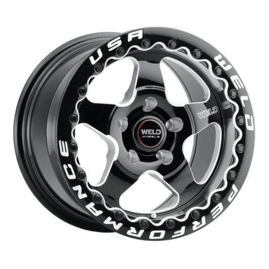 Weld - Weld S904 15x10 Ventura Beadlock 5x120 ET45 BS7.25 Gloss BLK MIL DIA 78.1 - Demon Performance