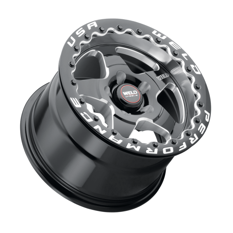 Weld - Weld Ventura Beadlock 15x10 / 5x120.65 BP / 45 Offset / 7.27 BS / 78.1 Bore - Gloss Black MIL - DIA - Demon Performance