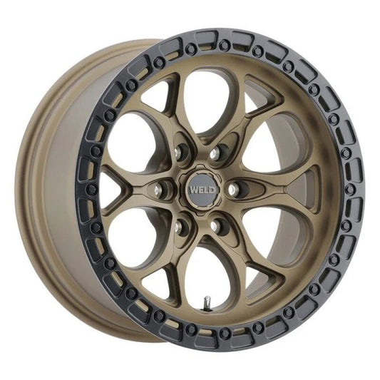 Weld - Weld W106 Ledge 6 17x9 / 6x139.7 BP / - 12 Offset / 4.5 BS / 106.1 Bore Satin Bronze/Satin Black Ring - Demon Performance