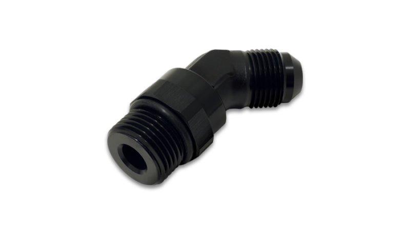 Vibrant -10AN Male to Male -10AN Straight Cut 45 Degree Adapter Fitting - Anodized Black