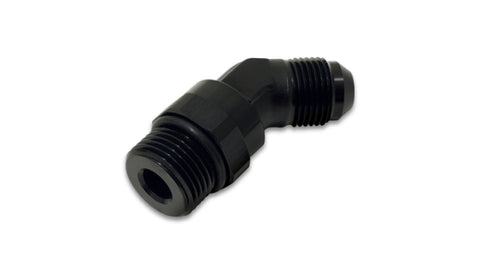 Vibrant -8AN Male to Male -8AN Straight Cut 45 Degree Adapter Fitting - Anodized Black